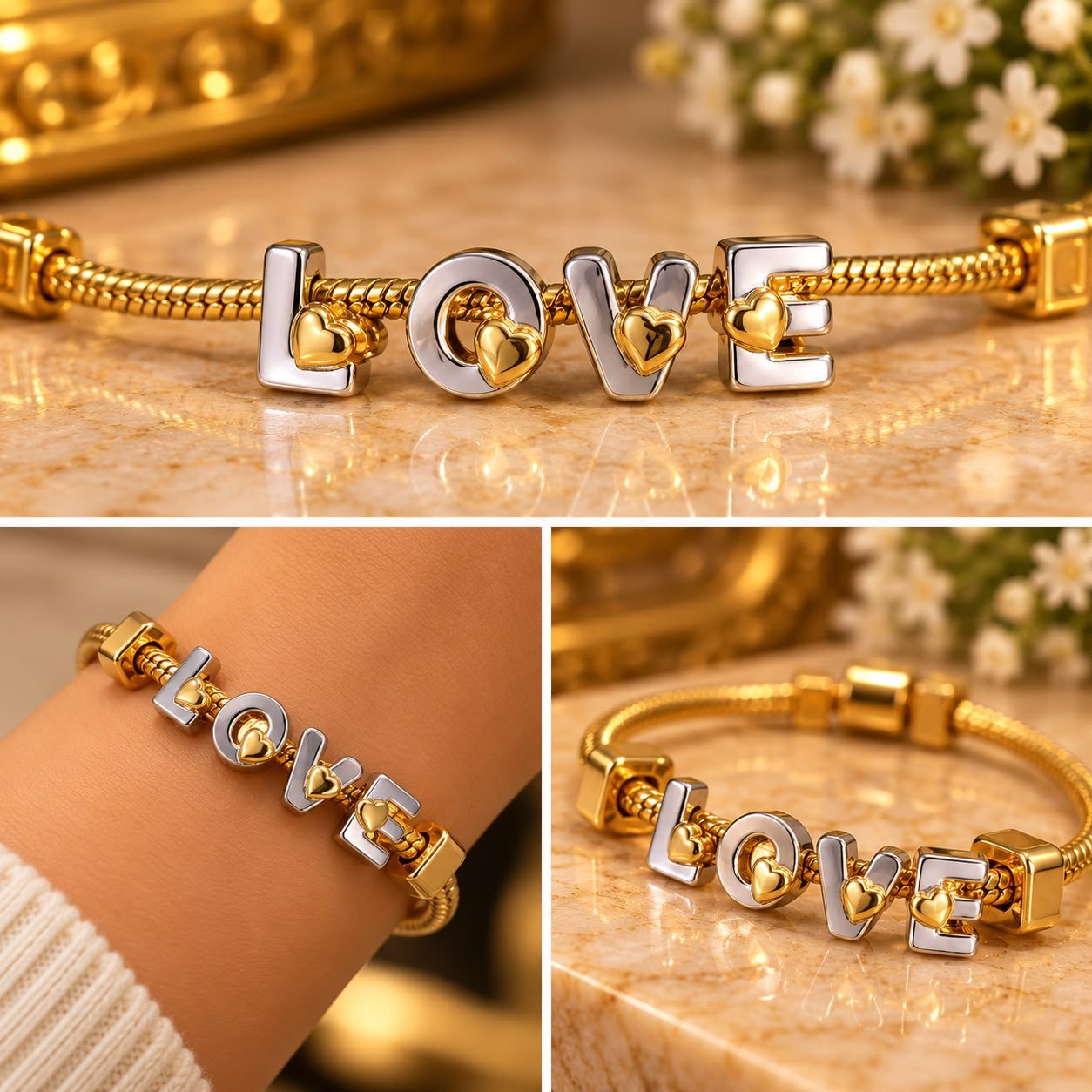 Pulsera plateada LOVE
