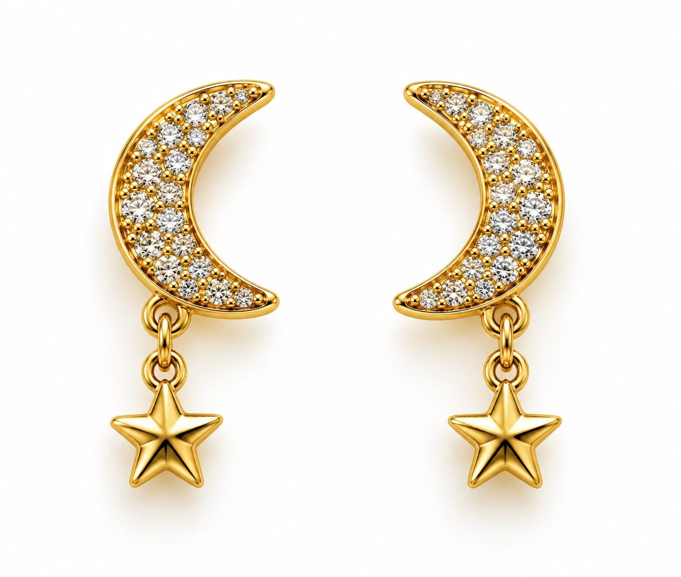 Aretes oro luna