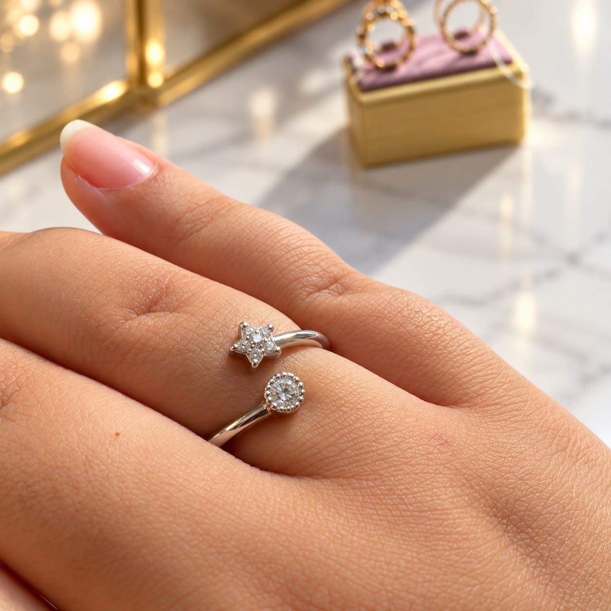 ANILLO PLATINO ESTRELLA