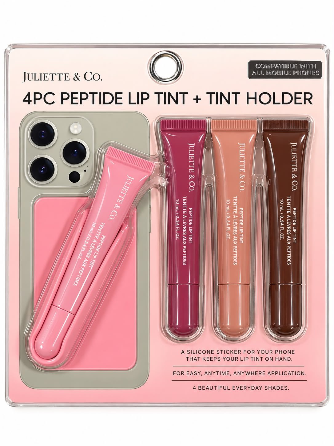 4pc peptide lip tint +tint holder 2pzs