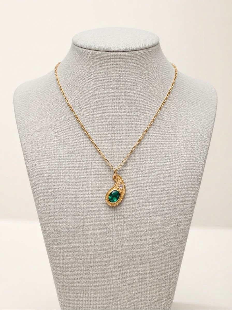 Collar dije cristal esmeralda