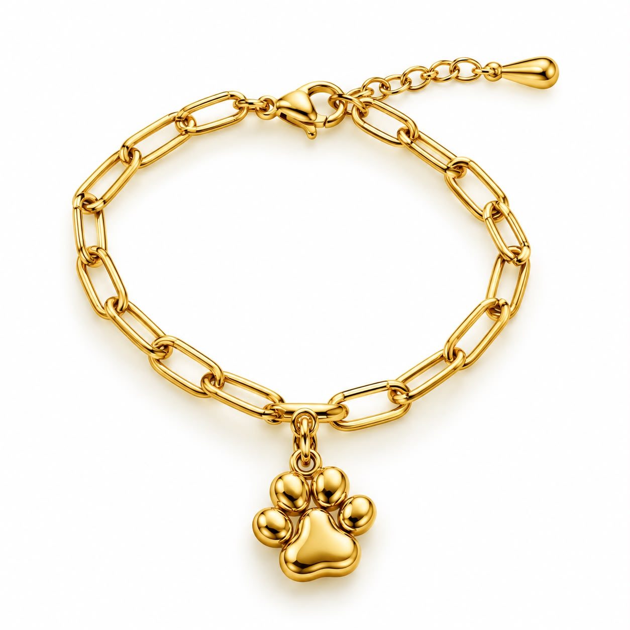 PULSERA ORO LINK DIJE PATITA PERRO