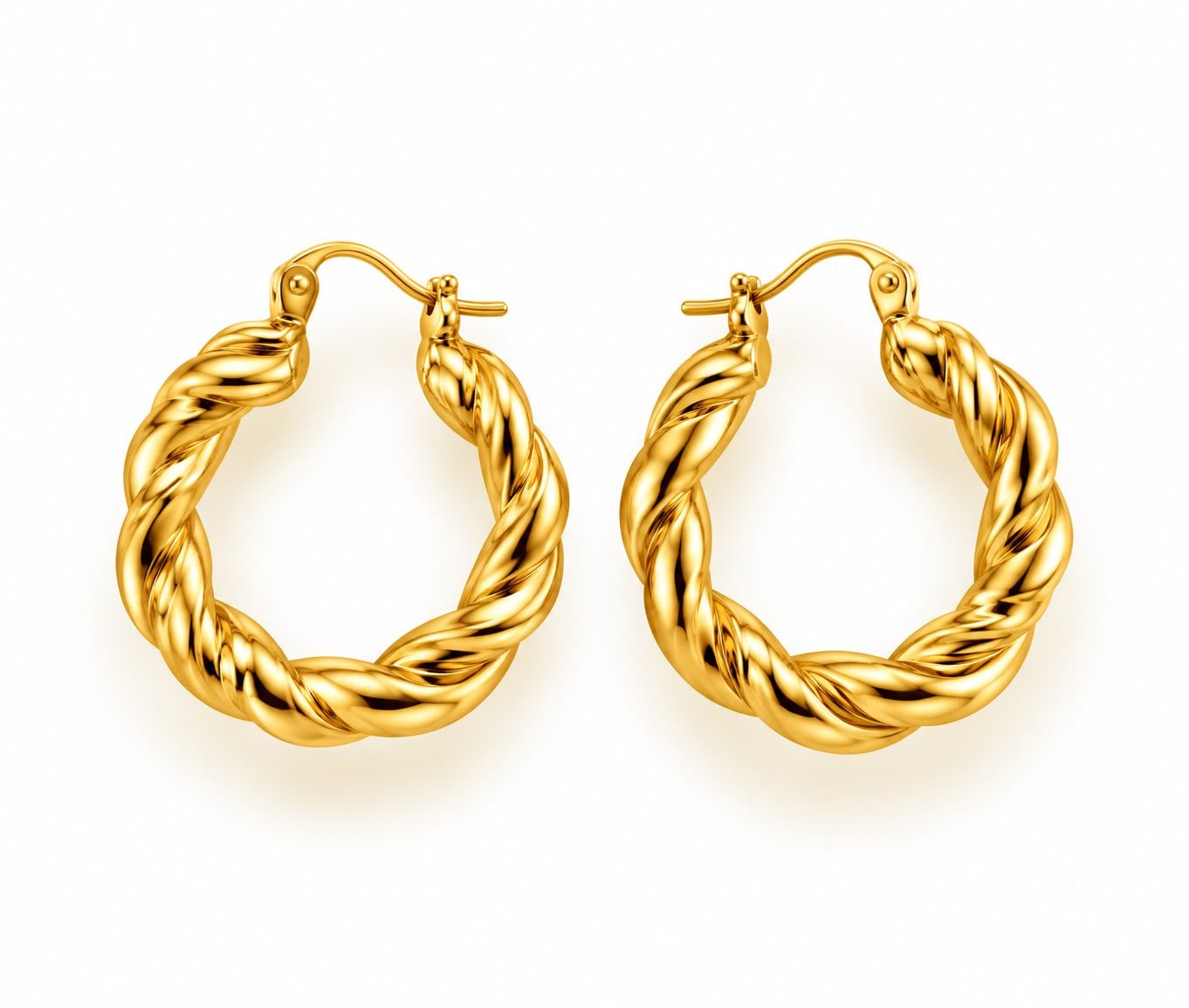Arracada trenza oro