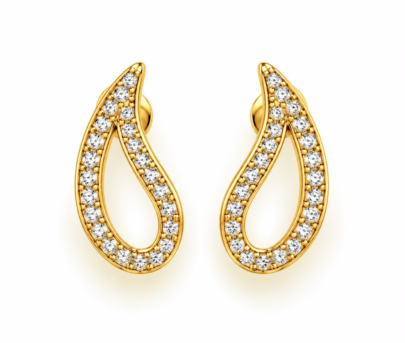 Aretes oro con cristales ala