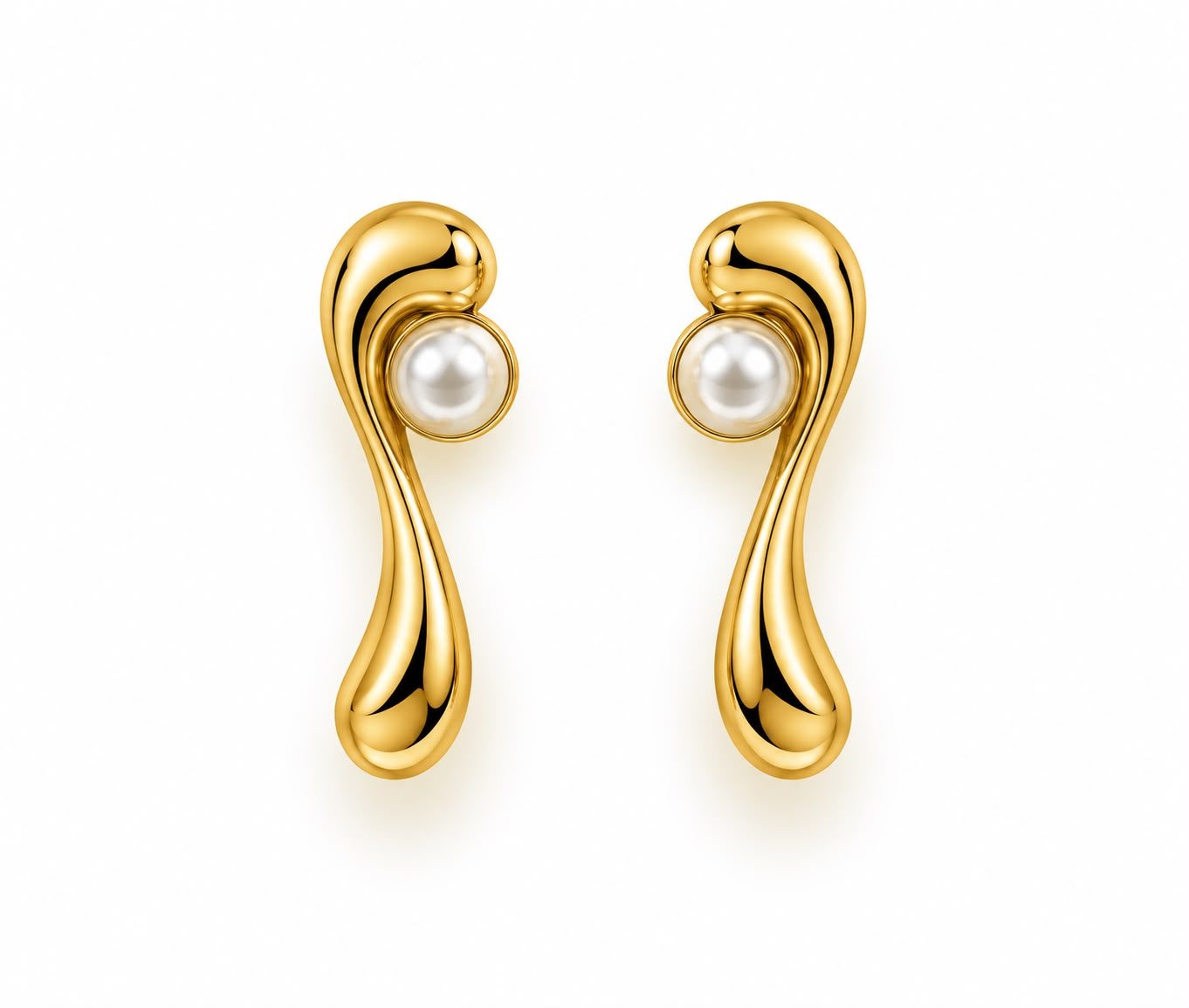 Aretes oro con perla