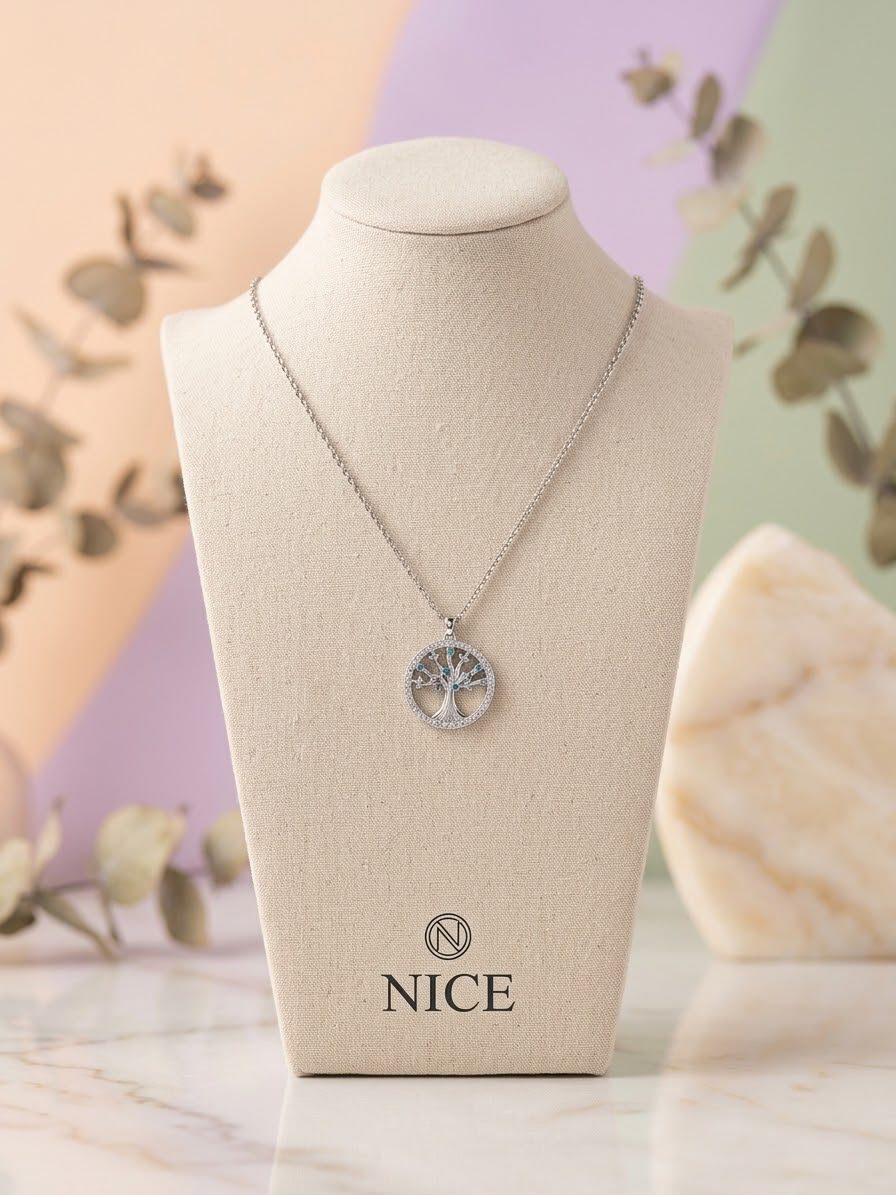 Collar dije árbol platino