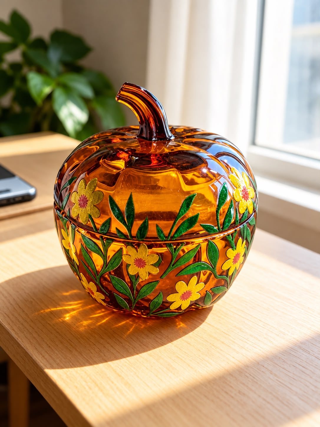 GLASS TRINKET PUMPKIN